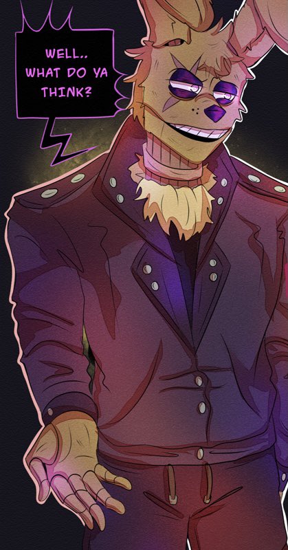 Pancakesatan3's tweet photo. Well what do you think? 

#Springtrap #LeatherJacket #daddytrap #fnaf #pancakesatan https://t.co/3jdFWwojLL