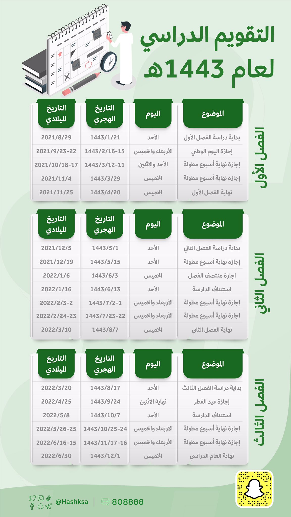 بعد التقويم الدراسي التعديل ١٤٤٣ التقويم الدراسي