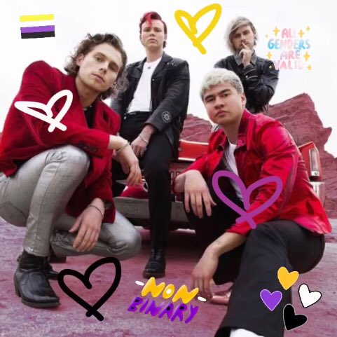 reddesertluka's tweet photo. π΅but darling the future looks better than yesterdayπ΅
he/she/they y'all are valid af!! so i guess this is me officially coming out as a non-binary biro-ace<33 that's a long one, oh wellπ€·π»ββοΈ anygays happy #pride
oh and 5sos says non-binary rights
#lgbtqsos #pridesos https://t.co/A5uv4hOgky