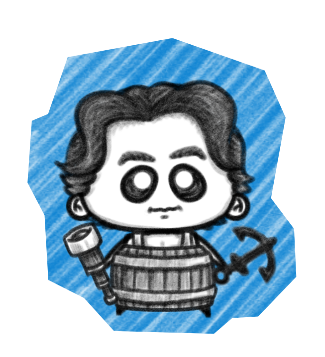 Me, as a Dungeoneer! Wearing a barrel, holding a telescope and an anchor