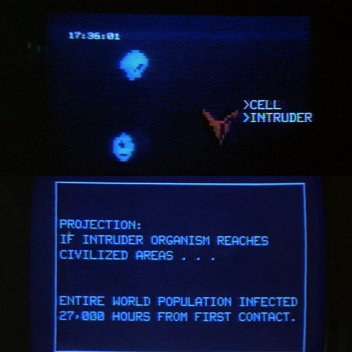 LukeSkybl0cker's tweet photo. @mediarchaeology The Thing (1982) computer assimilation projection https://t.co/ckSJuTt7Jl