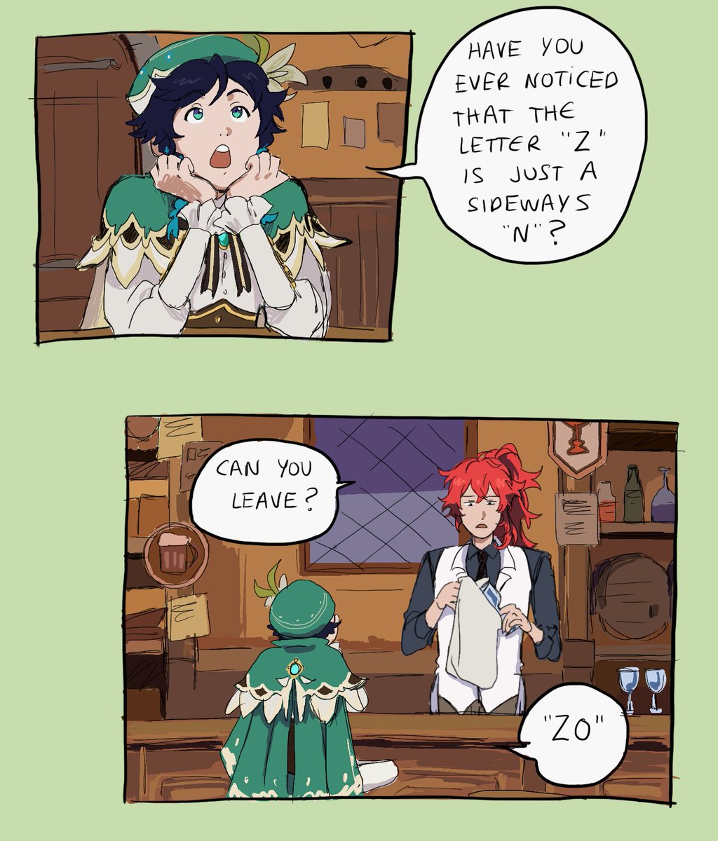 I like to imagine Venti just rambling for hours at the Angel's Share after failing to get some free drinks 