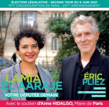 🎉La nouvelle députée de #Paris20 est <a href="/lamiaela/">Lamia El Aaraje</a> ✊🌹

Bravo à notre formidable candidate pour cette belle victoire et merci à tous les élus et militants qui se sont mobilisés pour que cela soit possible 👏👏👏👏👏👏👏
