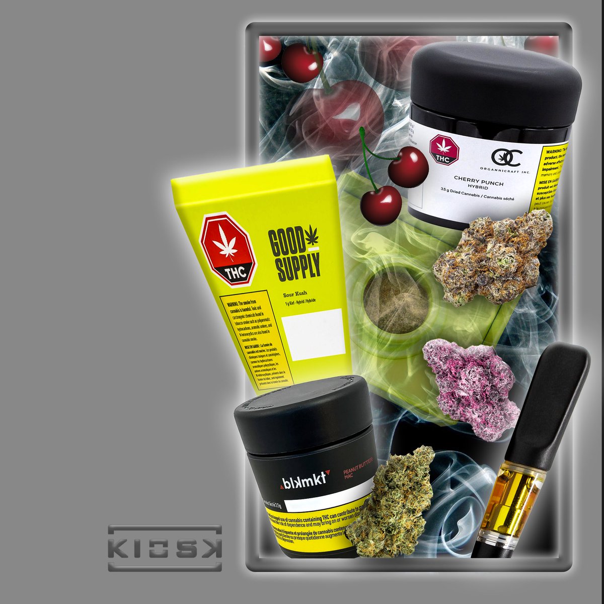 👽STAFF PICK SUNDAY👽 

This week we’re talking: 
~ Organicraft Inc. - Cherry Punch 3.5g🍒
~ Good Supply - Sour Kush Kief 1g💚
~ BLKMKT - Peanut Butter Mac 3.5g 🥜
~ Wayfarer - Pink Kush 510 Thread Cartridge .47g💗

Link in bio🤍 
#staffpicks #toronto #kioskcannabis #kief #flower