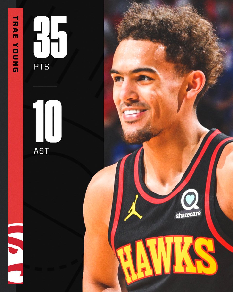 ESPNNBA's tweet photo. Trae Young WENT OFF to steal Game 1 on the road vs. the Sixers 😤 https://t.co/bweElsU05A