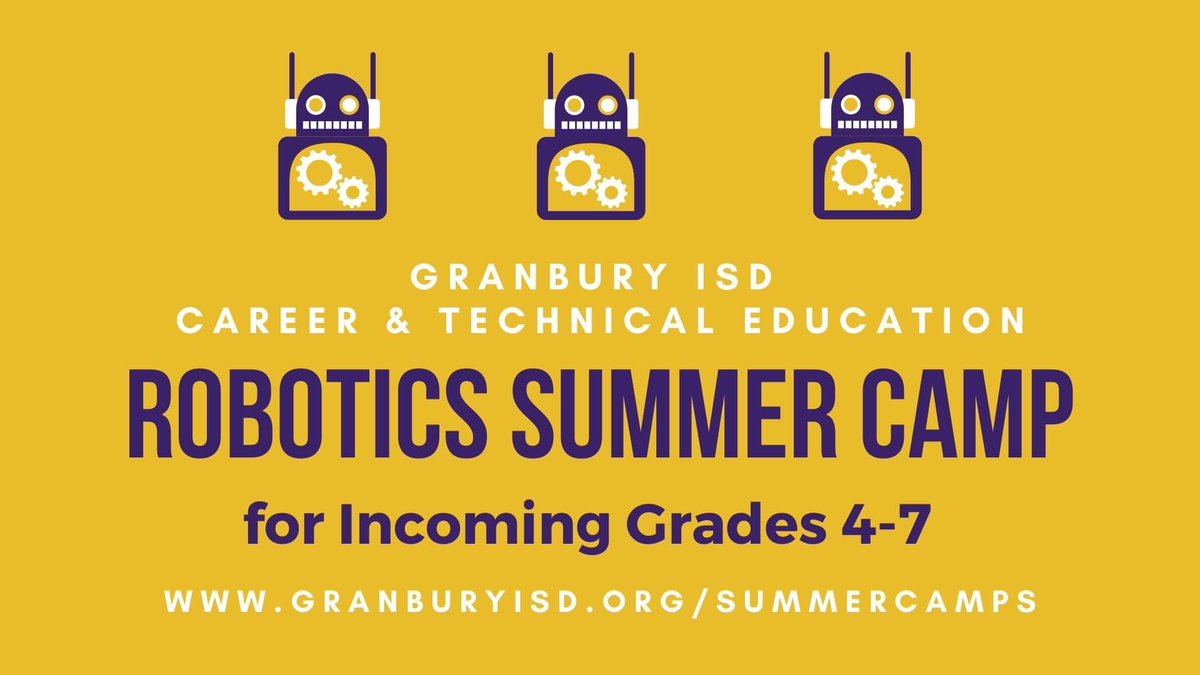 The first week of Robotics Camp for incoming grades 4-7 is June 7-10. More information: buff.ly/3wuKnnQ