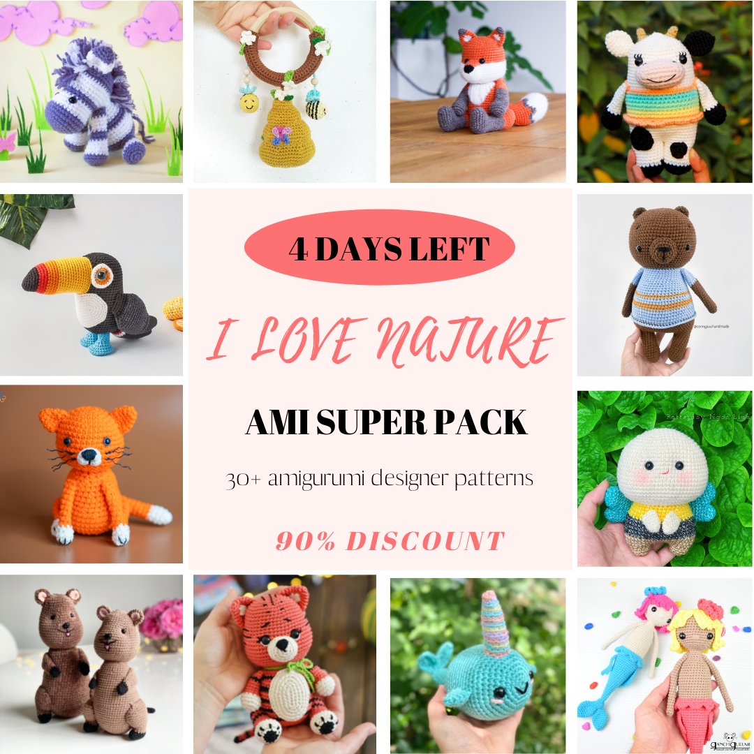 craftykitty89's tweet photo. Only 4 days left!!  I am so excited about this nature-themed pattern bundle that I've been very lucky to be a part of <3  If you haven't gotten your copy already, you can get it here (affiliate link): https://t.co/Im0TiuIiHh https://t.co/yIl0la0sCV