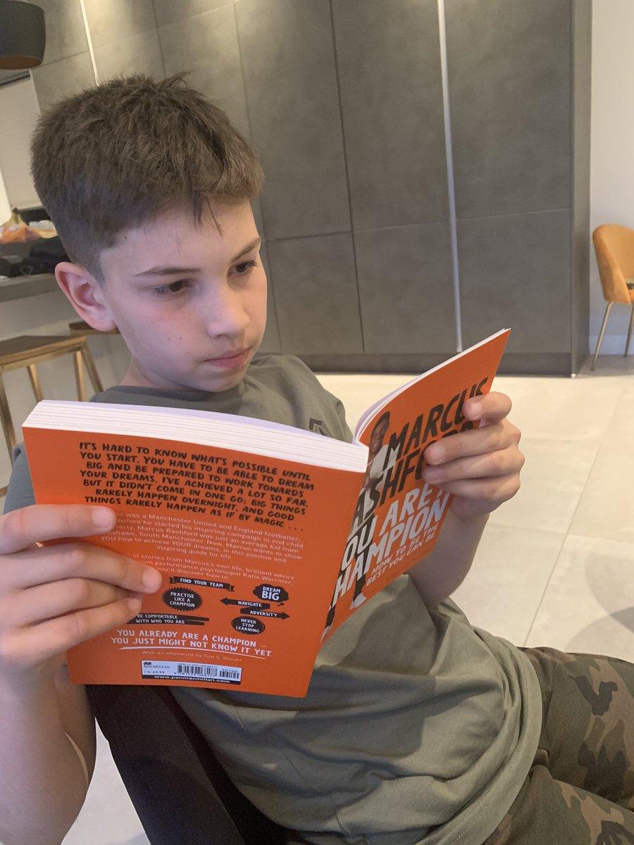 Thanks @MarcusRashford - for inspiring Daan who has severe Dyslexia to read your book.  And he’s a Palace fan so that’s a real achievement! #YouAreAChampion