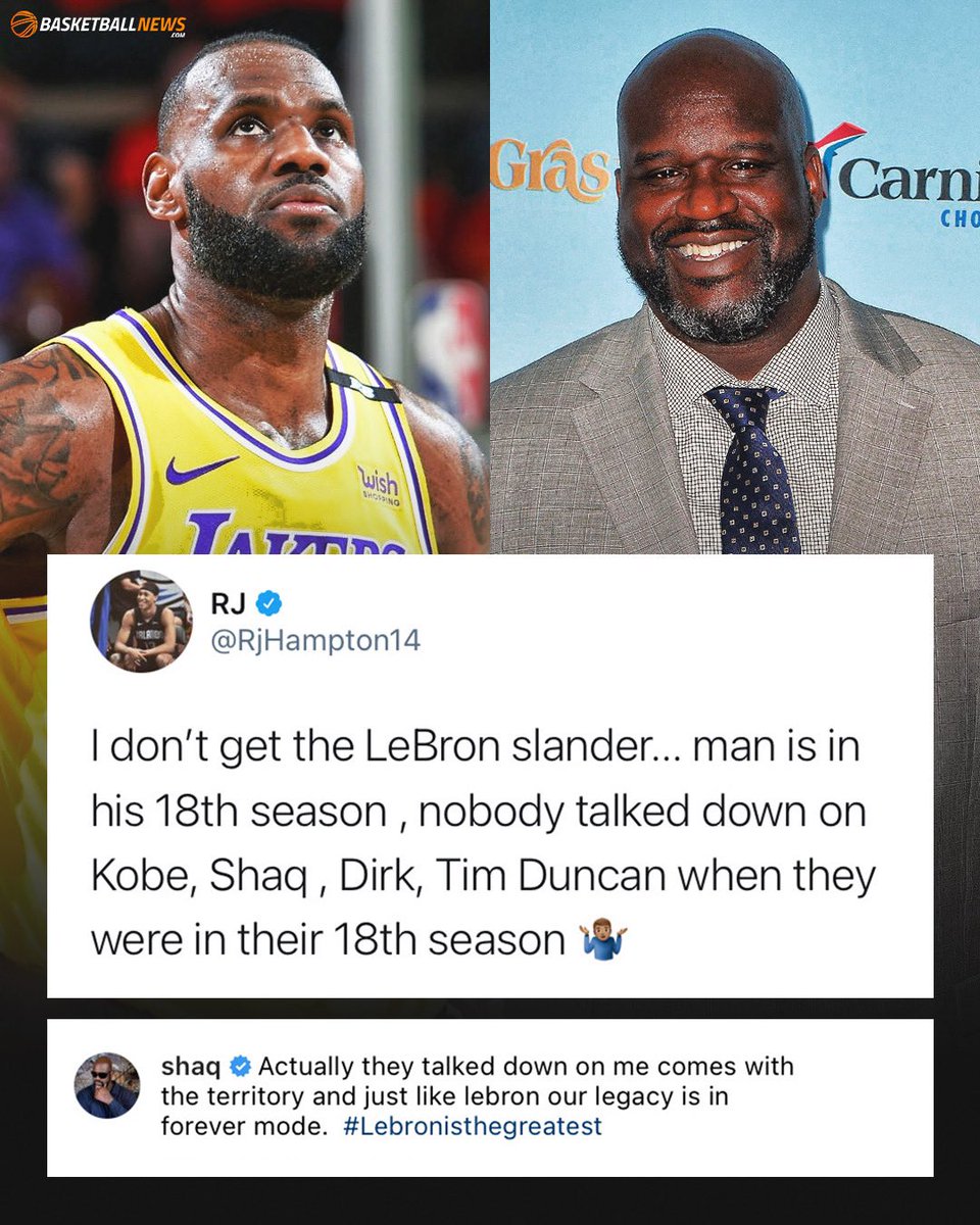 basketbllnews's tweet photo. .@SHAQ says #Lebronisthegreatest in our comments. Agree or disagree? 🤔 https://t.co/GJBRIa2Ggb