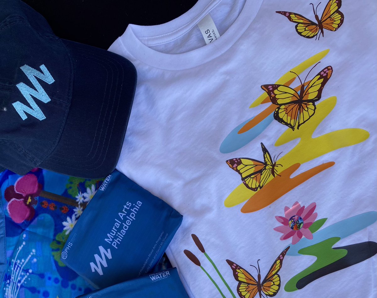Hey, @PhilaFlowerShow attendees—have you visited our table in the Marketplace yet? 
Stop by, say hi to our awesome team and shop Mural Arts merch, including a limited edition shirt by <a href="/mspassionart/">MsPassionArt</a>! 🌿🦋🌷