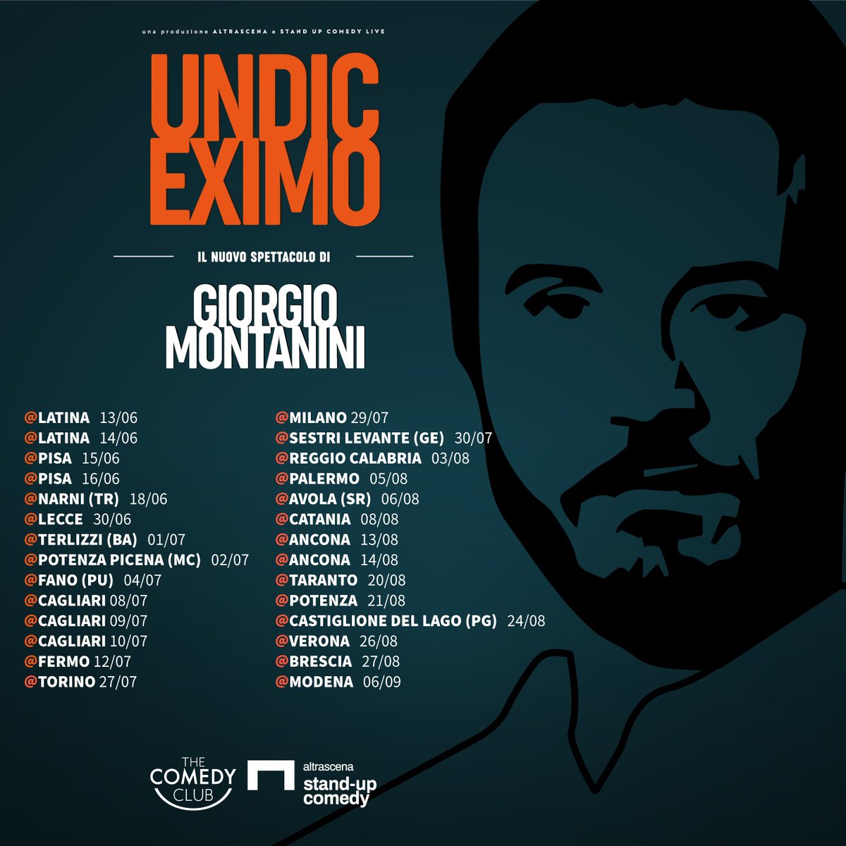 Un  calendario parziale del tour estivo.
Qui sotto i link per prenotare le date imminenti
13 e 14 giugno Latina bit.ly/Montanini13e14… 
15 e 16 giugno Pisa info@altrascena.com
18 giugno Narni bit.ly/3fXYGMi