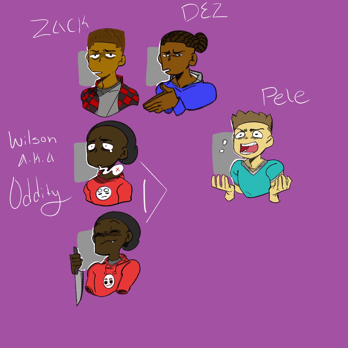 OddityWolf's tweet photo. Used a character sheet and drew me and my boys https://t.co/xlIoqvyR79