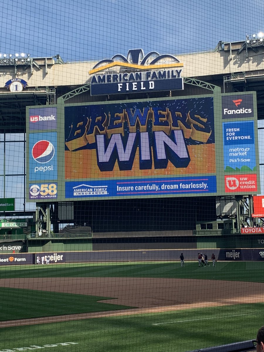 MichelleRustler's tweet image. Game ball from his first Brewers game (won’t be his last)!! #ilovemycrew #amfamfield