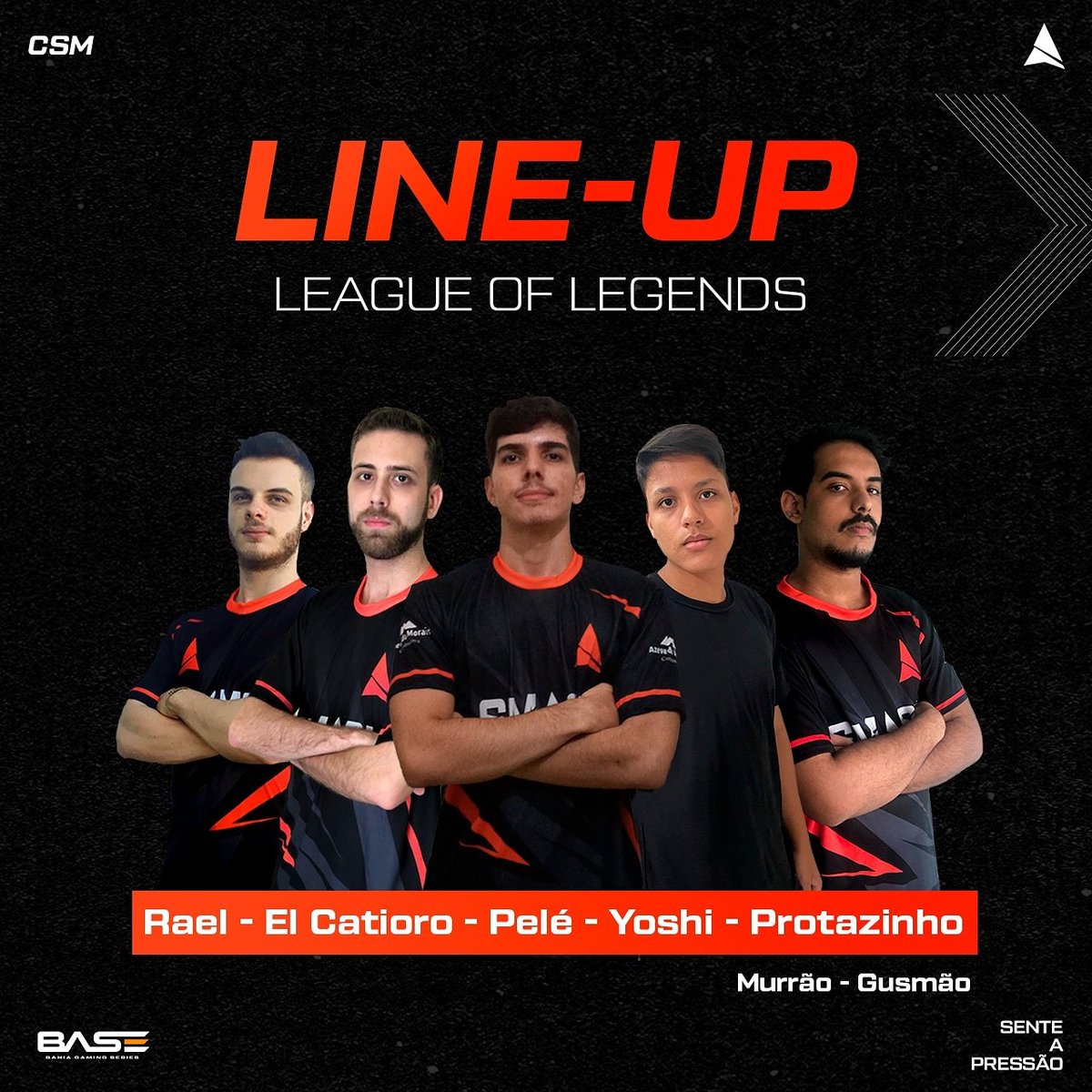 captainsmashorg's tweet photo. SENTE A PRESSÃO! 🔥
ㅤ
É com muito prazer que anunciamos nossa Line-Up de League of Legends pro @VemdeBase_ ! Sejam bem-vindos novamente!
#GOCSM https://t.co/y6H7uT05oV