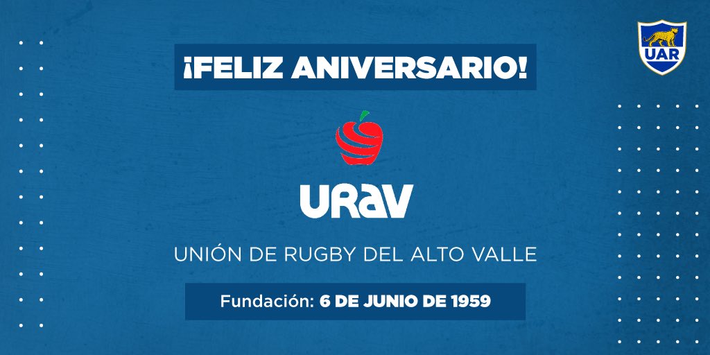 unionargentina's tweet photo. Celebramos un nuevo aniversario de la Unión de Rugby del Alto Valle.

¡Felices 62 años! #LaUniónDeTodos https://t.co/gv8A4RFXo0