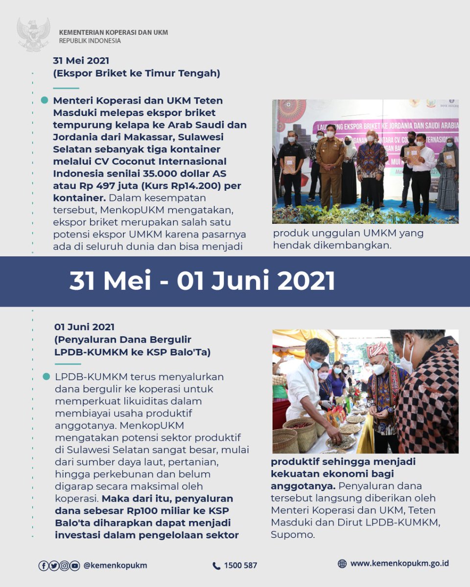 kemenkop_'s tweet photo. Selain itu, pada periode ini LPDB-KUMKM menyalurkan dana bergulir ke KSP Balo'Ta sebesar Rp100 miliar, yang diharapkan dapat menjadi investasi dalam pengelolaan sektor produktif sehingga menjadi kekuatan ekonomi bagi anggotanya.

#KoperasiKeren
#UMKMBangkit
#IndonesiaMaju https://t.co/yVrzJCzOf4