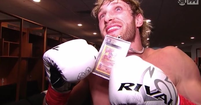 saint's tweet photo. Logan Paul walked out with a 1st edition BGS 10 Charizard Pokemon card around his neck valued at over $250,000. https://t.co/3tZXKrDeeL