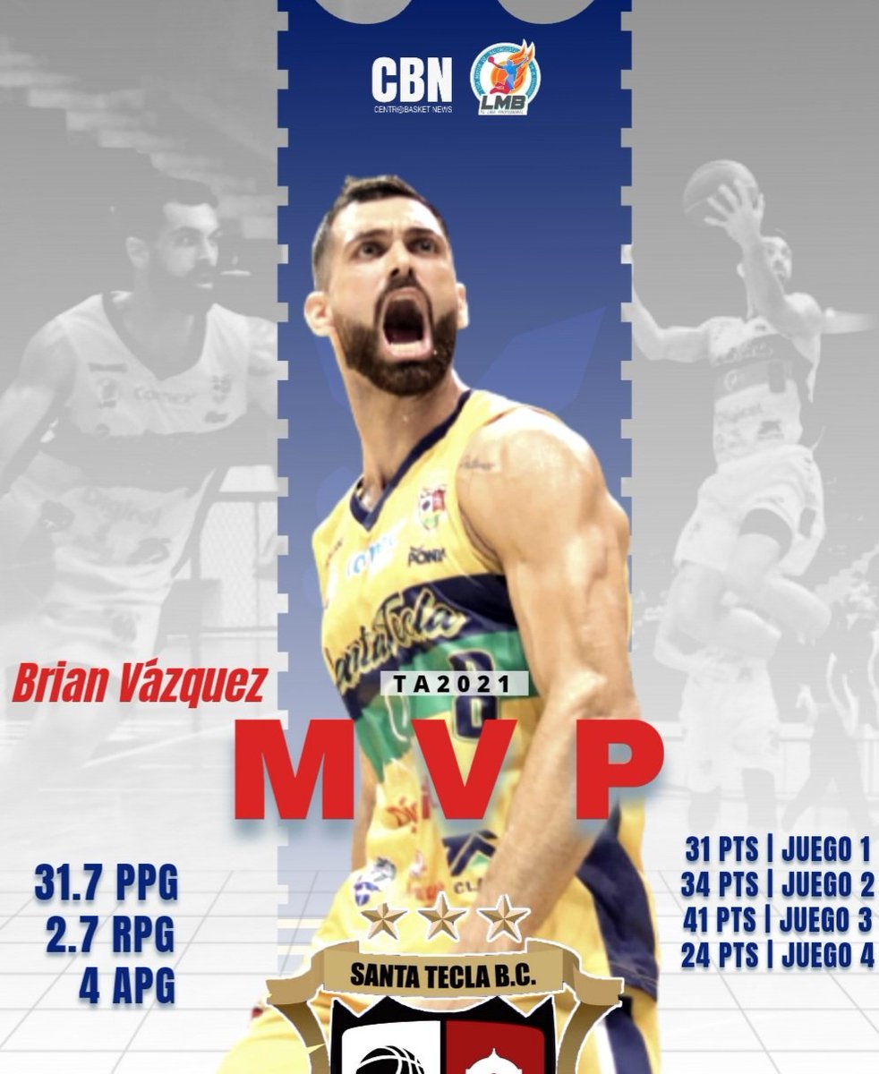 <a href="/brianvazquezpr/">Brian Vázquez</a> es el #MVP de la Final de la <a href="/LMB_ELSALVADOR/">LMB EL SALVADOR</a>

El boricua llegó a El Salvador para adueñarse de la LMB 

¡Enhorabuena Brian 👏!

<a href="/SantaTeclaBC/">Santa Tecla BC</a> <a href="/Chomingo_/">Chomingo Chávez Hasbún</a> <a href="/fanslmbylmbfsv/">fanslmbylmbfelsalvadorsv</a>