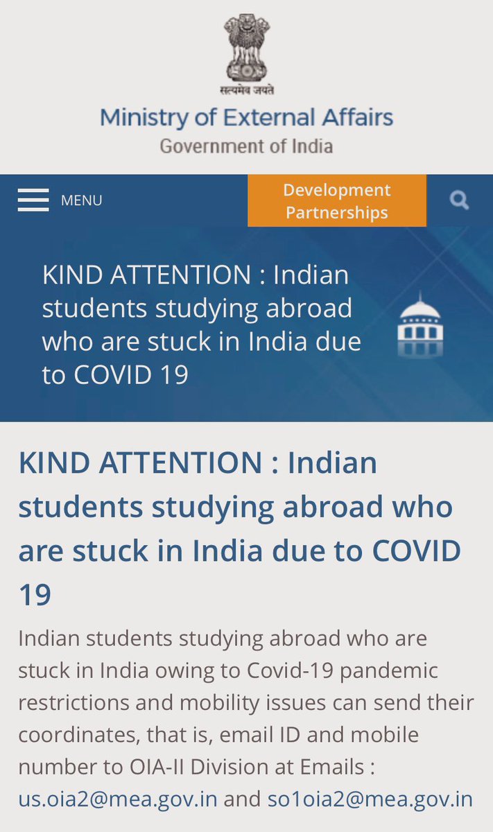 EOIBeijing's tweet image. KIND ATTENTION : Indian students studying abroad who are stuck in India due to COVID-19 

mea.gov.in/kindly-attenti…