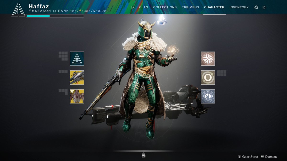 Haffaz_'s tweet photo. @DestinyTheGame my current Warlock build, ambassador of the Iron Lords to House Light. #SplicerFashionShow https://t.co/0ocafXbIo6