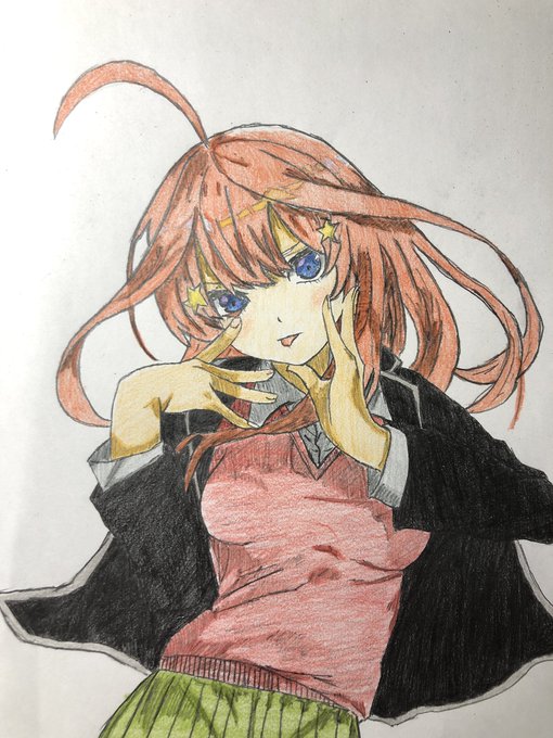 マチノンさんがTwitterに投稿した中野五月(五等分の花嫁)のイラスト。