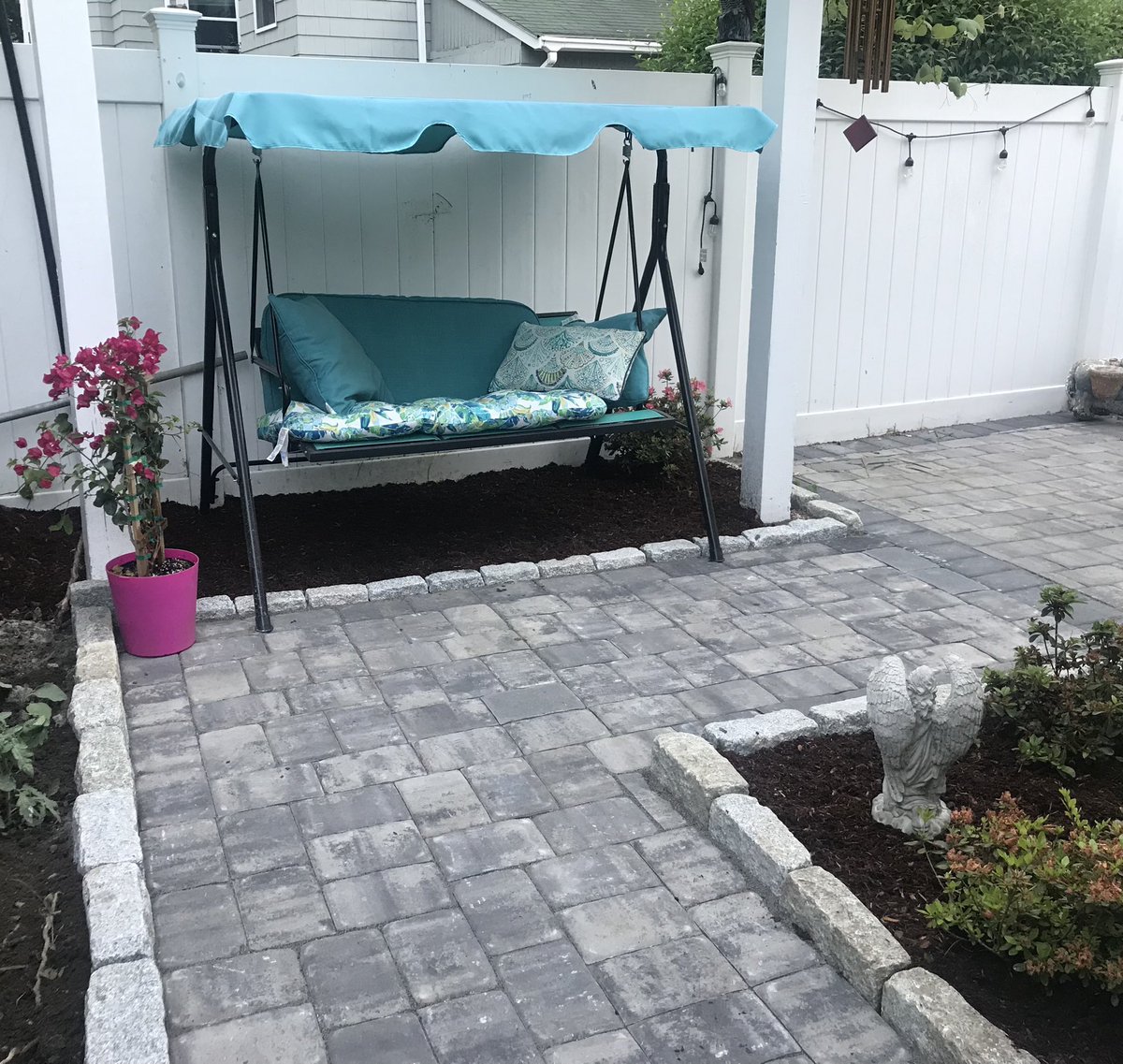 TonyLandscape's tweet image. Back yard patio and Fountain ⛲️