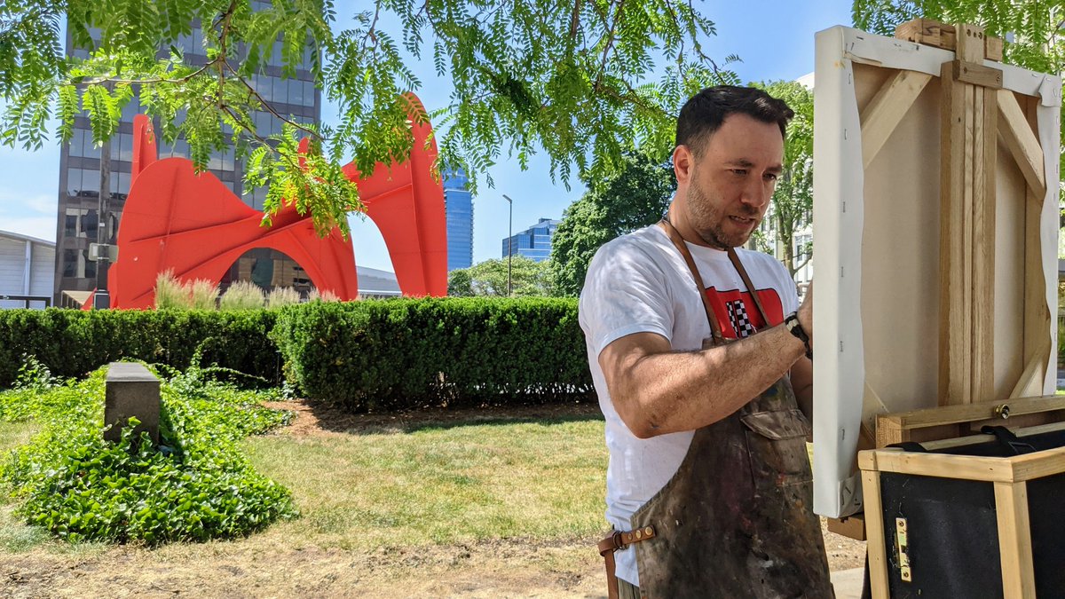 ToursAroundMI's tweet photo. Artist @gabe_schillman working on his #PleinAir @FestivalGR portrait at Calder Plaza.
❤️ Art? Join #GrandRapids #ArtTour https://t.co/oB7TaFT85n
#CityTour #HistoryTour #ExperienceGR @ExperienceGR @PureMichigan #PureMichigan #OnePureMichigan #ExperienceLife https://t.co/pdYDxowcCo