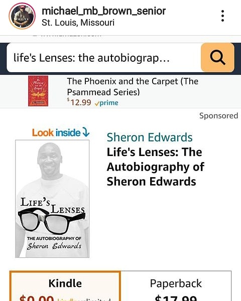 LIFE'S LENSES autobiography of Sheron Edwards on Amazon now 🔥🔥🔥