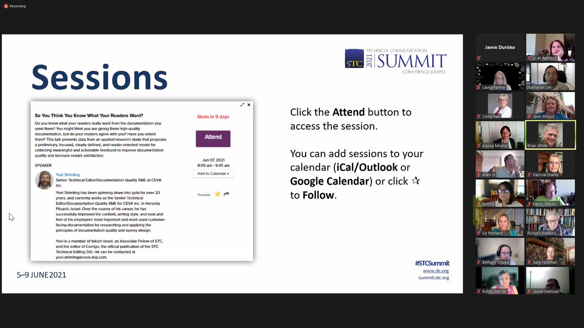 virtual_li's tweet photo. @reb_yoel You made an appearance at the #STCsummit Orientation & Information Networking! Looking forward to your session and to other awesome-sounding #stc21 sessions!
#techcomm #techedit @stc_org @STC_Summit https://t.co/hUDSCwA76c