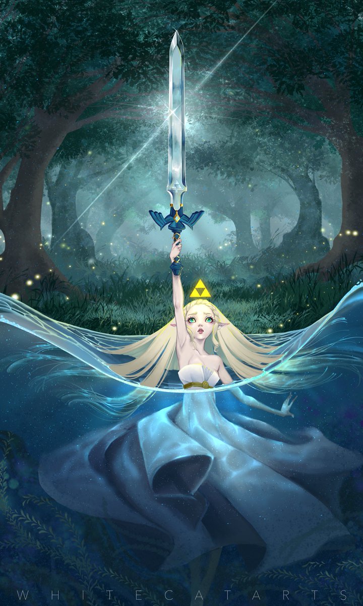 WhiteCatArts's tweet photo. The Master Sword and the Lady of the Lake #PrincessZelda #tLoZ #BreathoftheWild https://t.co/8uBka6Z7BL
