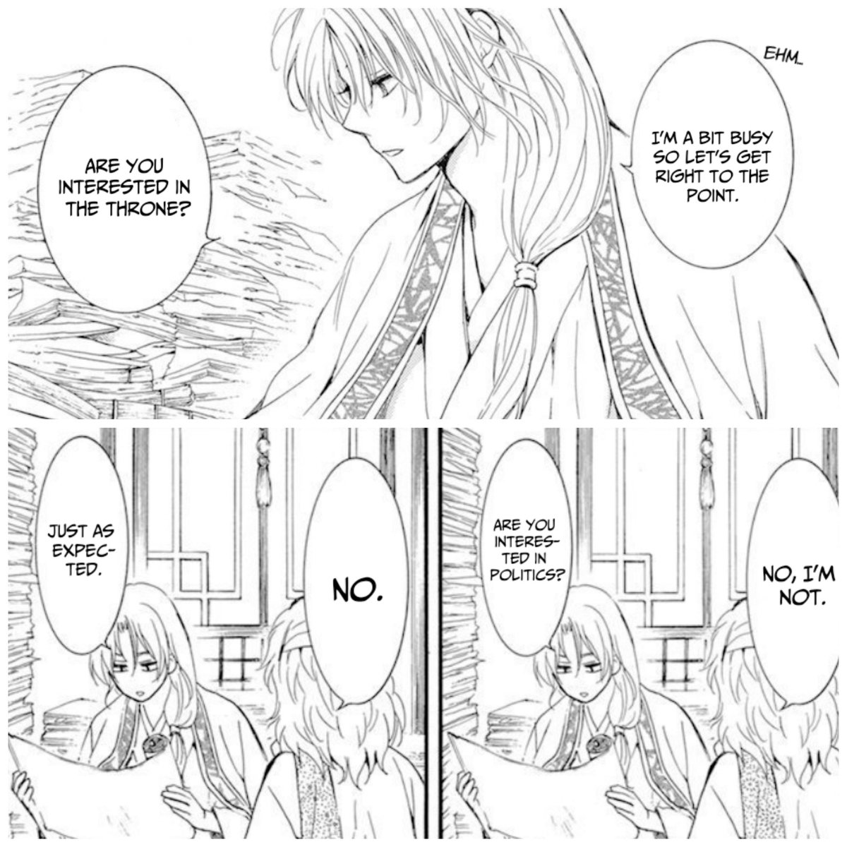 Just a normal convo between Zeno and Suwon lol
#AkatsukiNoYona
#暁のヨナ
#yonaofthedawn 