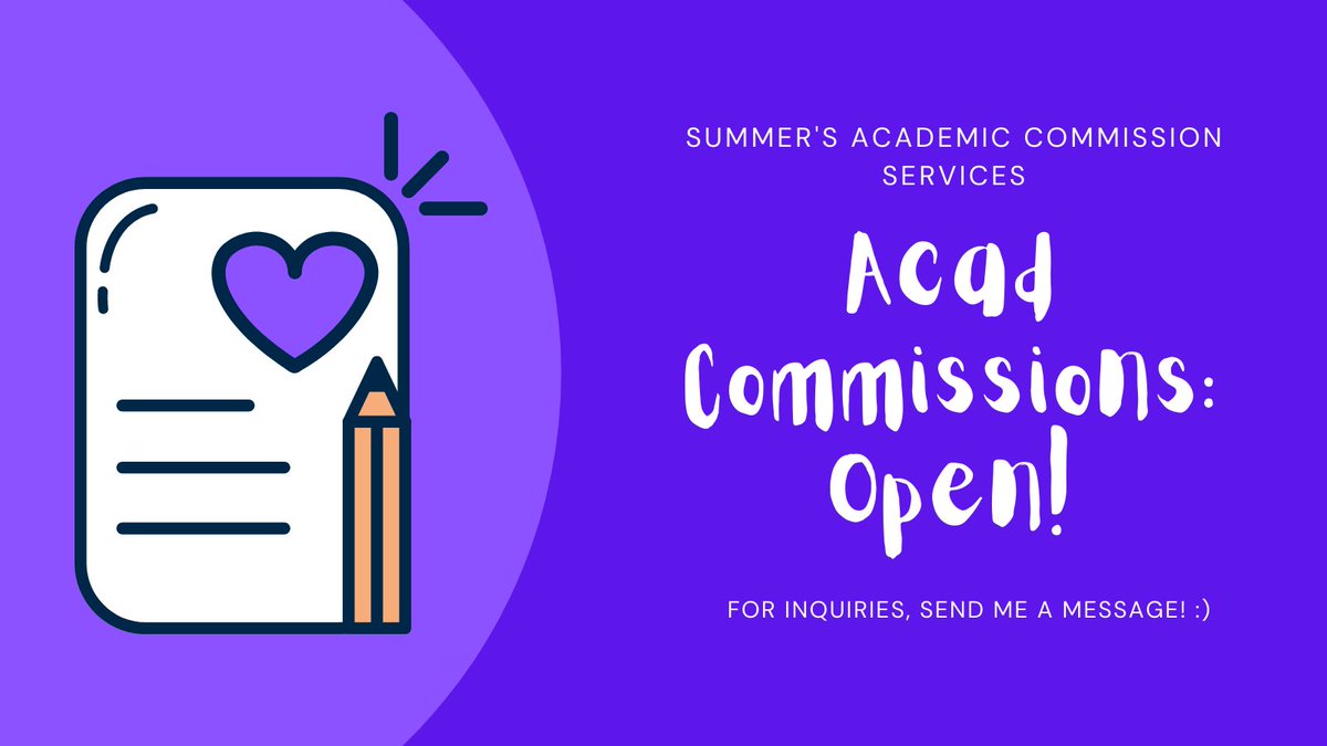 Looking for someone to do your tasks but for a negotiable price? You're just in the right place 💜✨

DM me for inquiries! 
#academiccommission 
#acadhelper
#summercommission