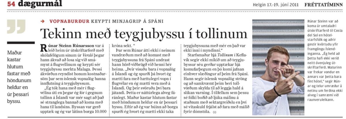 Um þessar mundir eru 10 ár síðan ég fór í útskriftarferð sem endaði með því að ég var kærður fyrir brot á vopnalögum.