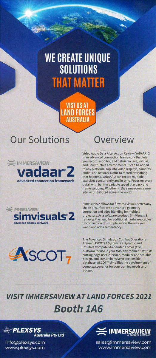 immersaview's tweet photo. Thank you for visiting our booth and engaging talks in person @LandForces_Expo
LAND FORCES 2021 a Great Success
12,766 attendances across three days
718 participating exhibitor companies
26 conferences, symposia and seminars
https://t.co/zNYvlAcdQL
#ASCOT7 #SimViusals2 #VADAAR2 https://t.co/GJ1oM9rzfR