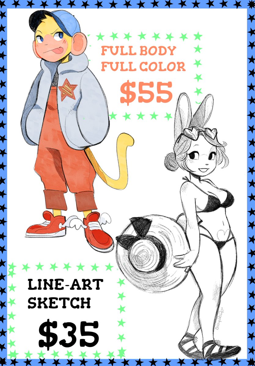 New commission sheet! its +$35 for additional characters now. Send me a DM if you are interested.