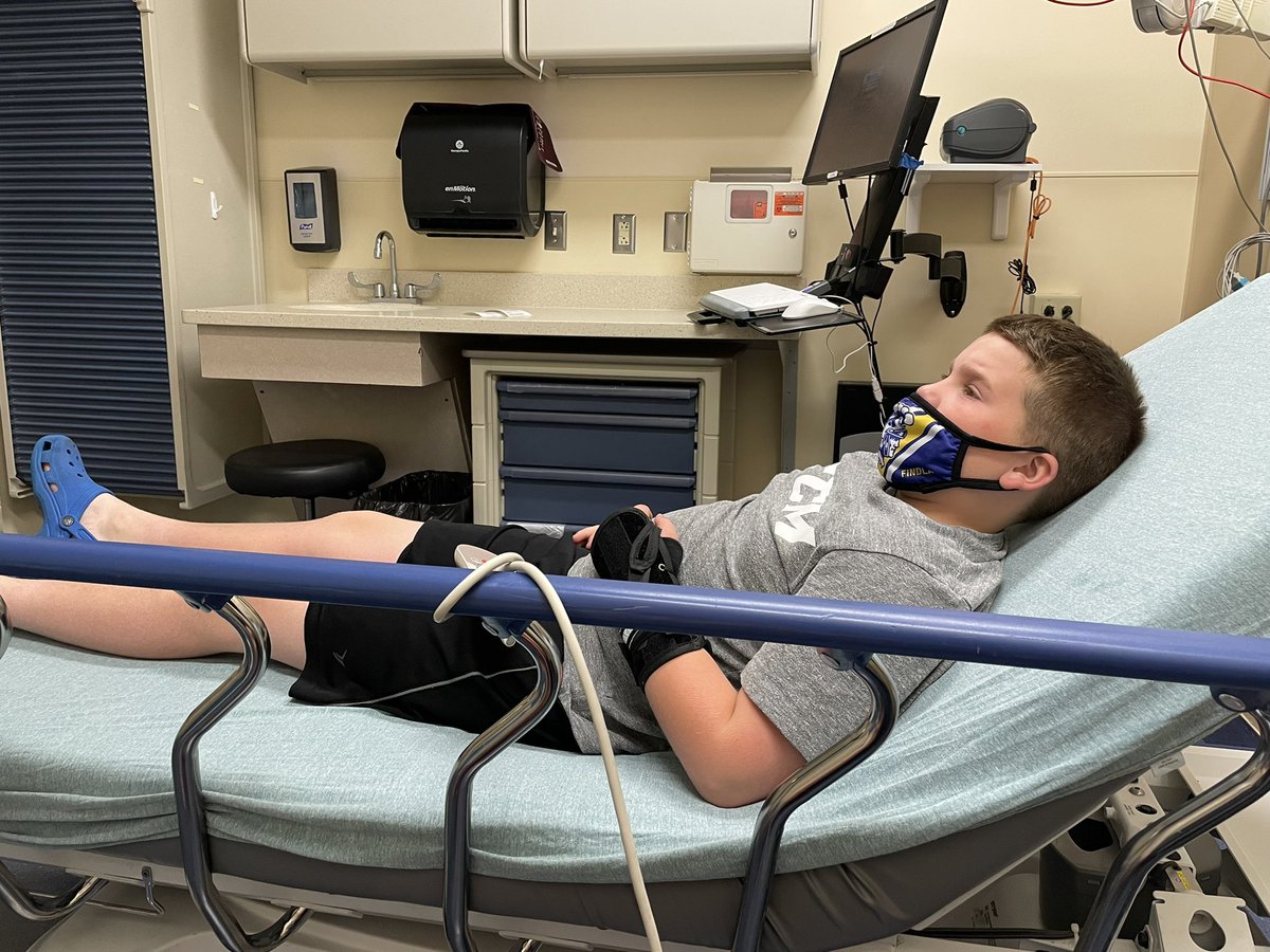 Not exactly how I thought Mac’s 1st Sunday of summer would go but…After x-rays in the morning…Wrist isn’t broken from the line drive back 2 pitchers mound in the baseball game yesterday…&amp; 3 hours in the ER this afternoon 4 his infected ear…we’re home &amp; ready to start summer!!