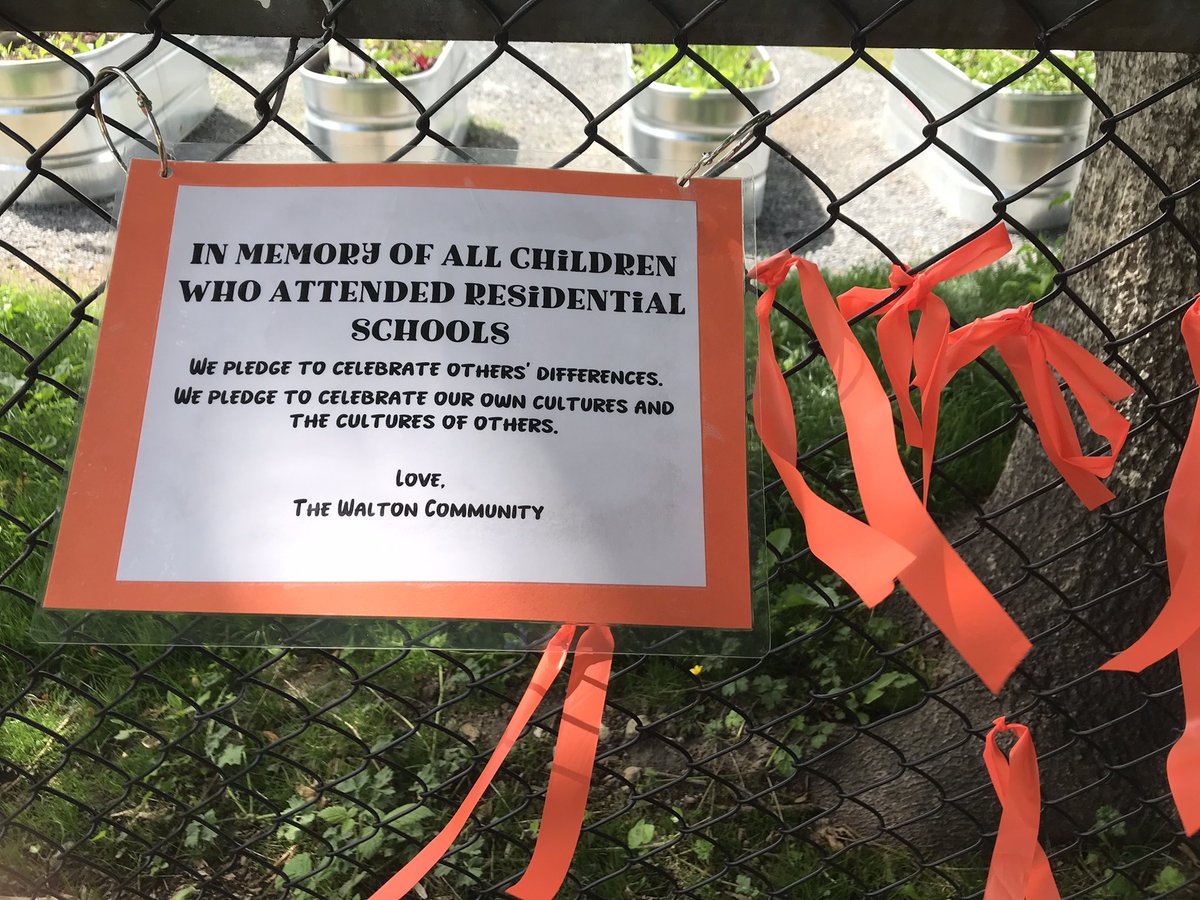 Students and staff honouring the lives of those who attended residential schools. A lot of powerful discussions at school this week.