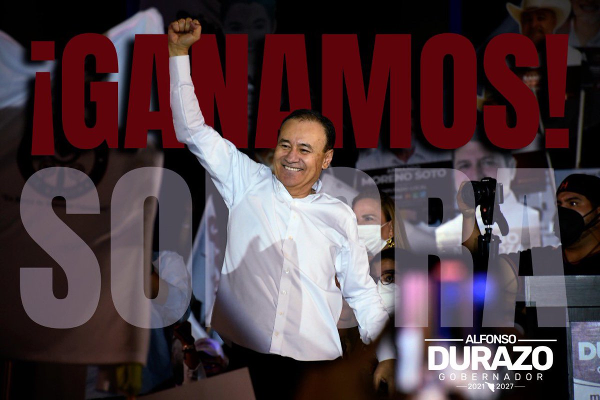 AlfonsoDurazo's tweet photo. En #Sonora ganó el pueblo. Con enorme compromiso, tengo el honor y gran gusto de anunciar que las tendencias nos favorecen ampliamente. Este triunfo le pertenece a todas y todos los sonorenses. Desde hoy les digo: no descansaré hasta lograr #UnSonoraParaTodos. https://t.co/QssGpUD67m