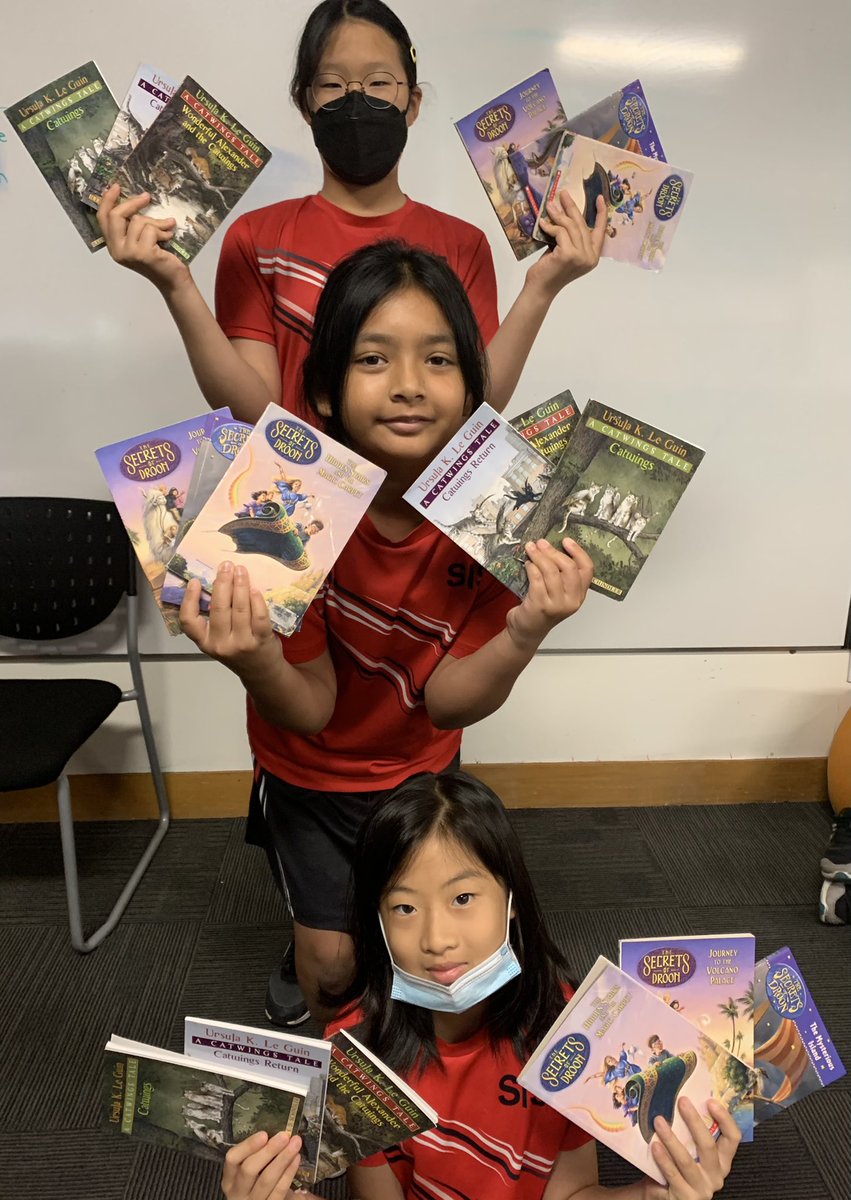 PDamroth's tweet photo. Fantasy series book clubs were a huge hit with #5Ccommunity of voracious readers. Getting ready to finish our #characterquest and #themecomparisons on @Seesaw this last week of #Grade5SIS! #SISreads #ISSedu @SISGeckos https://t.co/ejZedHmkH3
