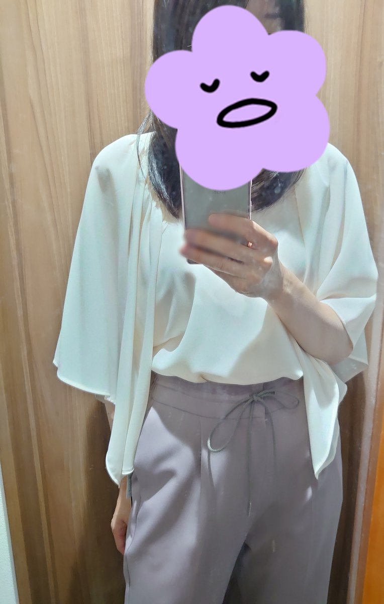 anuans イレギュラーヘムスリーブシアーブラウス