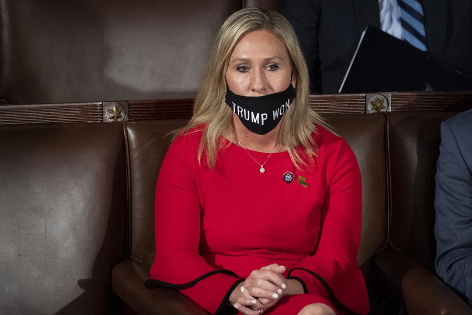 Forbes's tweet photo. Rep. Marjorie Taylor Greene demands Covid-19 answers from President Biden by June 31 https://t.co/tld24GyluV https://t.co/XjgAd2RTs4