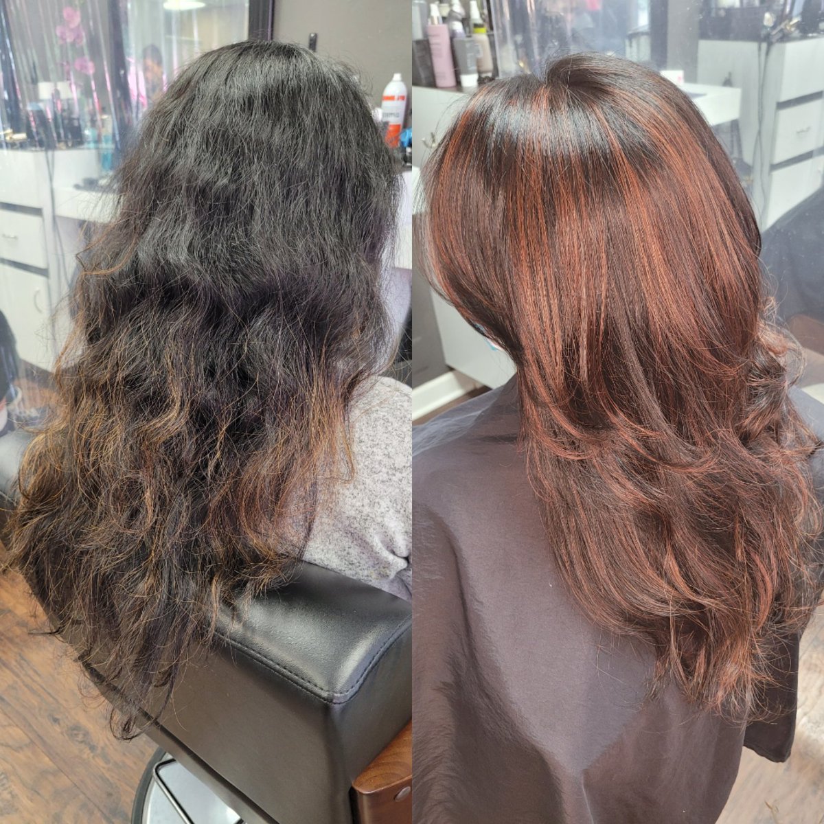 Twitter saw it first! #beforeandafter #hairmagic #smallbusiness #goldwell #goldwellprofessional #talent outstanding job by Alina. 💇‍♀️