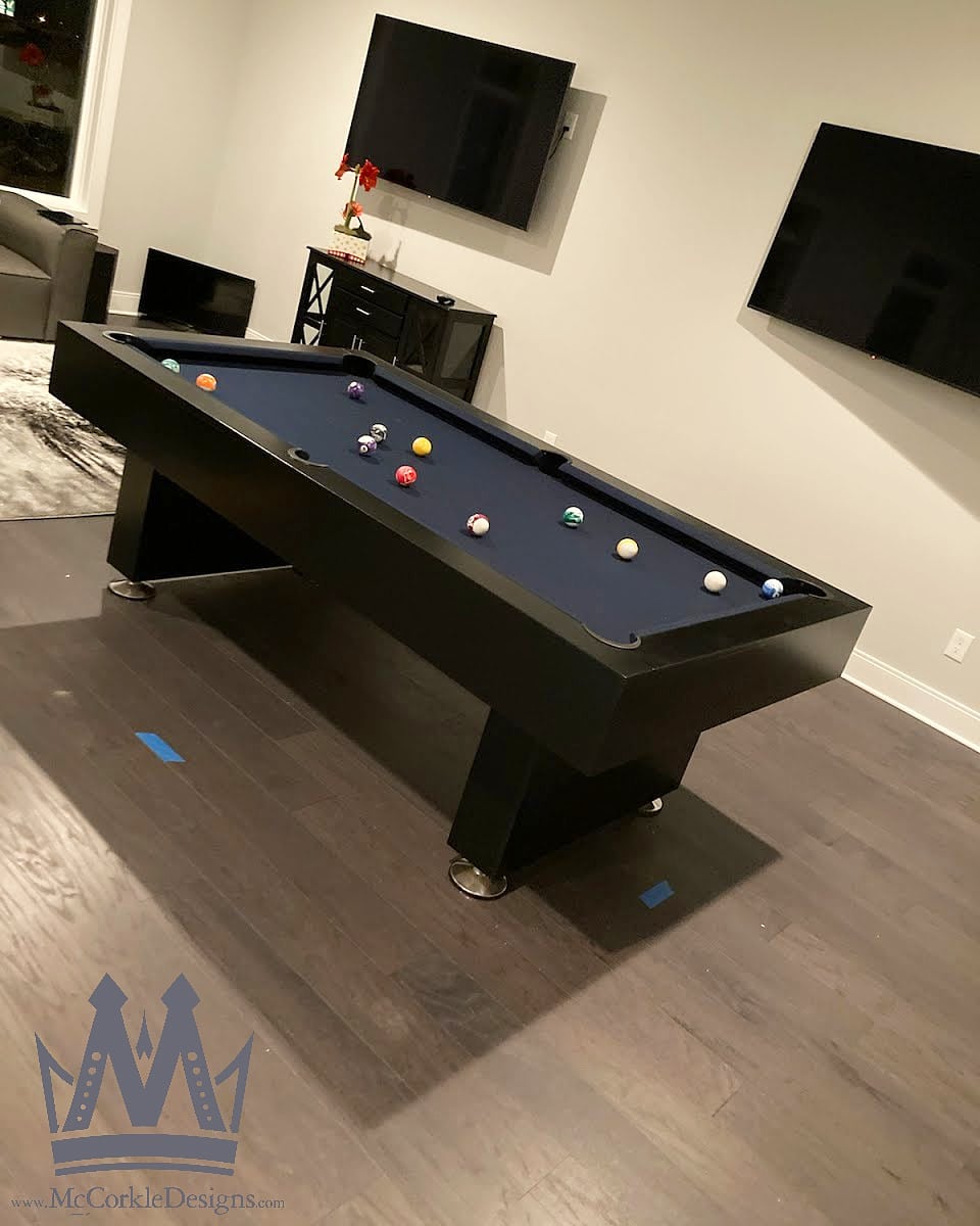 McCorkleDesigns's tweet photo. #Victoria #style #pooltable #billiards🎱 #game #custom #company #charcoal #gray #felt &amp; #All #black #finish #design #furniture #homedecor #modern #contemporary #steampunk #wood #company #penthouse #suite #studiolife #events #production #customfurniture  #mccorkledesigns https://t.co/e5jQngILGW