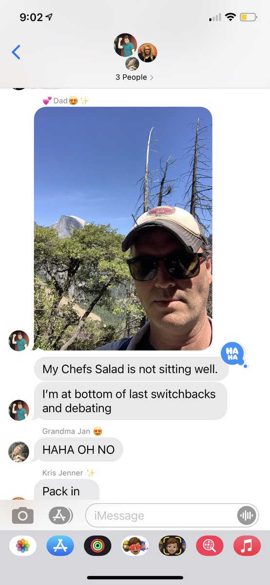 2020Tatum's tweet photo. My dad is solo hiking in Yosemite and this is how it’s going… https://t.co/Oslnnl5aa0