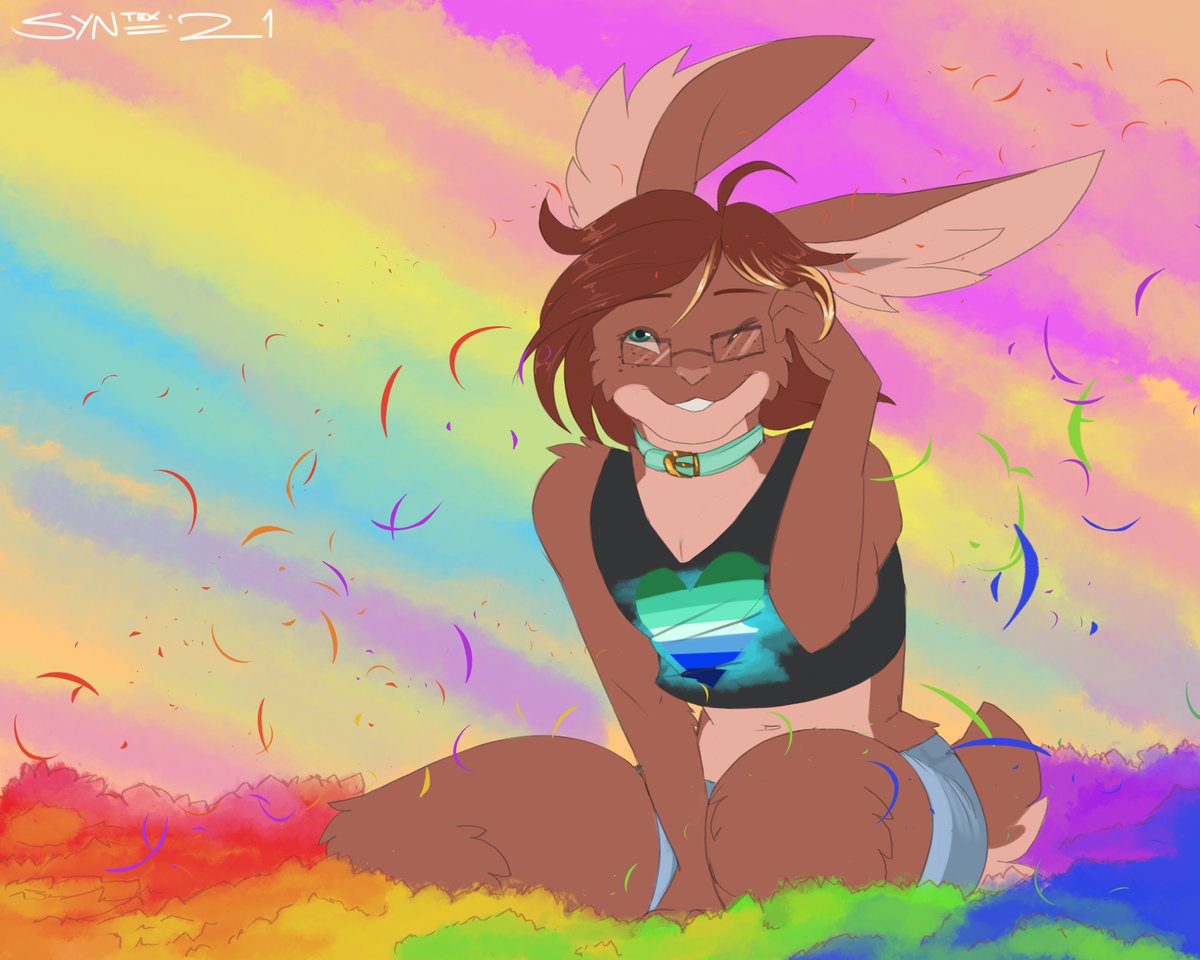 Some more for #Pride2021 

One for my friend <a href="/KameronEX/">KameronEX</a> of his bunnyboy showing off his colours~