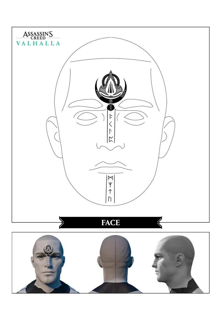 IGrimFateI's tweet photo. Tattoo design for face in assassins creed  #ACTattooContest #assassinscreed #AssassinsCreedValhalla #XboxSeriesX @assassinscreed https://t.co/wZEk5hYorD
