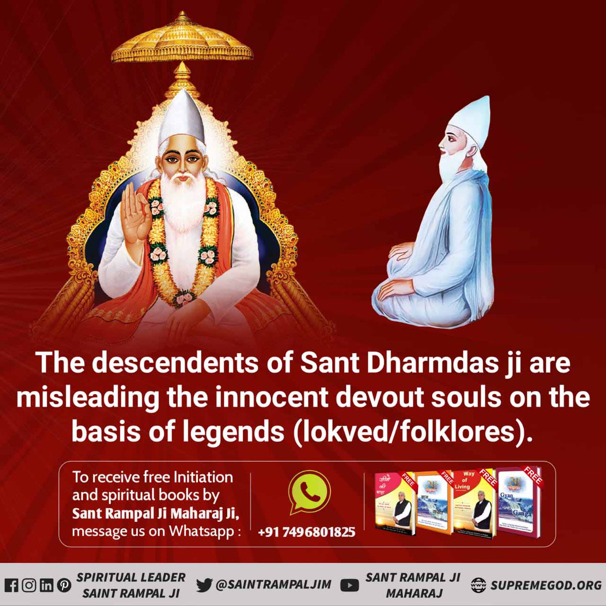 SelfRspectFirst's tweet photo. #यथार्थ_कबीर_पंथ (Yathartha Kabir Panth) 
Saint Rampal Ji Maharaj's Panth is Only true and last panth of God Kabir. 
God has come himself in the form of Saint Rampal Ji Maharaj. Come to his shelter and make your happy. Free yourself from deadly diseases
Kabir Prakat Diwas 24 June https://t.co/yd9gLJvFOY