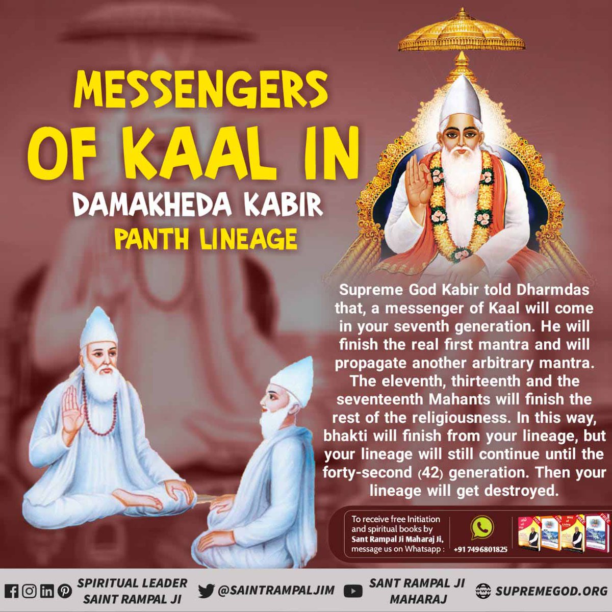 SelfRspectFirst's tweet photo. #यथार्थ_कबीर_पंथ (Yathartha Kabir Panth) 
Saint Rampal Ji Maharaj's Panth is Only true and last panth of God Kabir. 
God has come himself in the form of Saint Rampal Ji Maharaj. Come to his shelter and make your happy. Free yourself from deadly diseases
Kabir Prakat Diwas 24 June https://t.co/yd9gLJvFOY