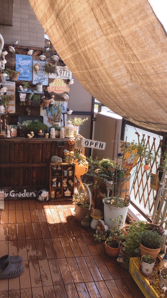 O Xrhsths 雑貨奥様 Sto Twitter こんにちは さっき ベランダガーデン にシェードを付けました これから エアコンもフル稼働になるしね 植物のためにも今やっておかないと 息子の北側の洋室の窓にもシェードを付けました こっちは西日が凄いんです 夏