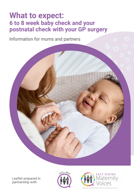 All new mums should have a 6-8 week check with their GP. We've been working with our local GPs and partners to develop a leaflet which explains what should happen at that appointment, for you and your baby, you can read it here or ask your midwife for a copy...
